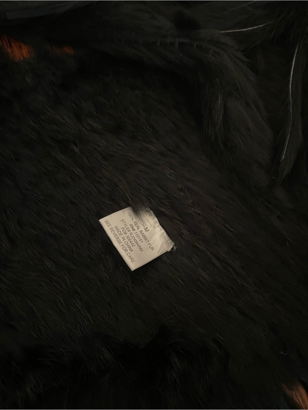 Romeo & Juliet Couture Black Genuine Rabbit Fur Fringe Vest Boho Y2K Medium - Picture 3 of 5